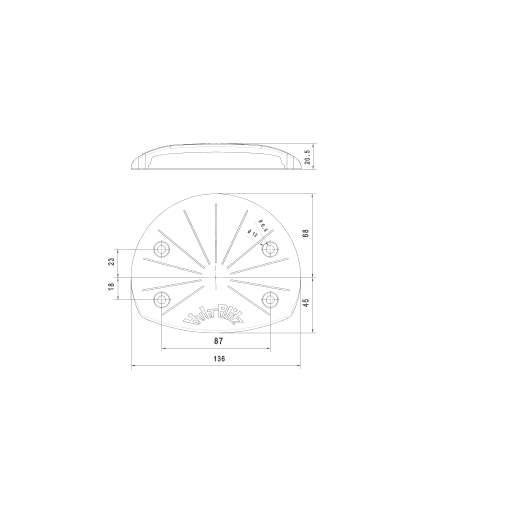 Hula-Blitz PC (Polycarbonat) tech. Zeichnung Hula Blitz poly zg1