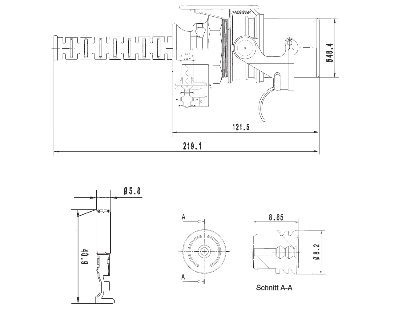 Stecker 15-polig tech. Zeichnung 15pol stecker 3