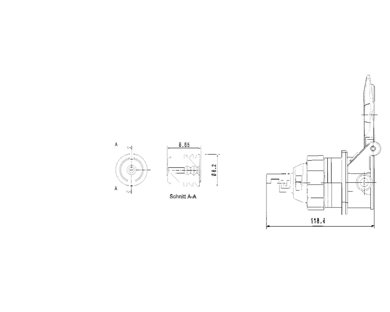 Steckdose 15-polig Wasserdicht tech. Zeichnung perfekt24v 15 3